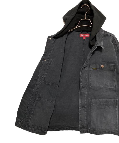 SUPREME（シュプリーム）SUPREME (シュプリーム) Worn Hooded Chore Coat Black ブラック サイズ:Mの古着・服飾アイテム