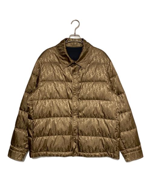 Christian Dior（クリスチャン ディオール）Christian Dior (クリスチャン ディオール) オブリーク総柄ダウンジャケット カーキ サイズ:50の古着・服飾アイテム