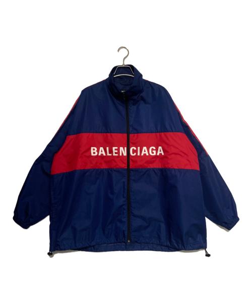 BALENCIAGA（バレンシアガ）BALENCIAGA (バレンシアガ) リップストップトラックブルゾン ブルー×レッド サイズ:44の古着・服飾アイテム