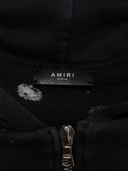 AMIRI（アミリ）AMIRI (アミリ) Bleached Dragon Zip Hoodie ブラック×ホワイト サイズ:38の古着・服飾アイテム