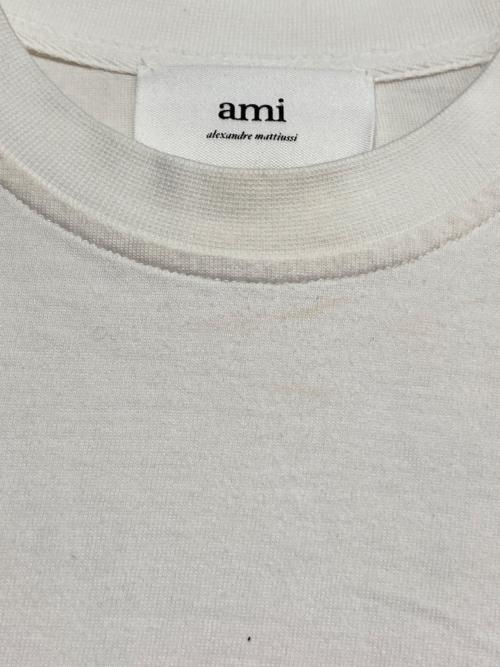 AMI Alexandre Mattiussi（アミアレクサンドルマテュッシ）AMI Alexandre Mattiussi (アミアレクサンドルマテュッシ) ハートロゴ長袖Tシャツ ホワイト×レッド サイズ:Sの古着・服飾アイテム
