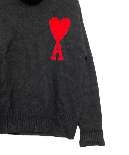 AMI Alexandre Mattiussi（アミアレクサンドルマテュッシ）AMI Alexandre Mattiussi (アミアレクサンドルマテュッシ) ハートロゴタートルネックセーター ブラック サイズ:XSの古着・服飾アイテム