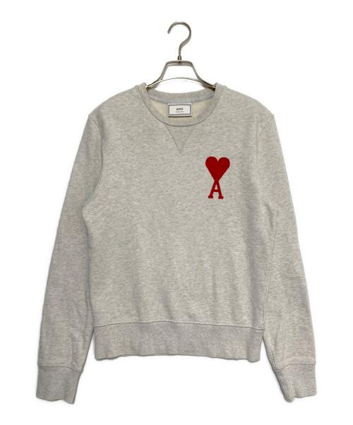 AMI Alexandre Mattiussi（アミアレクサンドルマテュッシ）AMI Alexandre Mattiussi (アミアレクサンドルマテュッシ) ハートロゴクルーネックスウェット ライトグレー サイズ:Sの古着・服飾アイテム