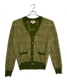 GUCCI（グッチ）の古着「Horsebit Jacquard Knit Cardigan "Green"」｜グリーン