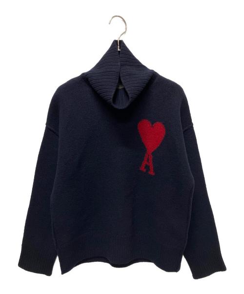 AMI Alexandre Mattiussi（アミアレクサンドルマテュッシ）AMI Alexandre Mattiussi (アミアレクサンドルマテュッシ) ハートロゴタートルネックセーター　UKS406.018 ネイビー サイズ:Ｍの古着・服飾アイテム