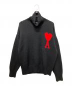 AMI Alexandre Mattiussiアミアレクサンドルマテュッシ）の古着「ハートロゴタートルネックセーター」｜ブラック