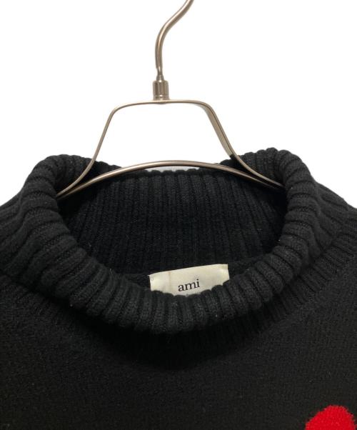 AMI Alexandre Mattiussi（アミアレクサンドルマテュッシ）AMI Alexandre Mattiussi (アミアレクサンドルマテュッシ) ハートロゴタートルネックセーター ブラック サイズ:Ｓの古着・服飾アイテム