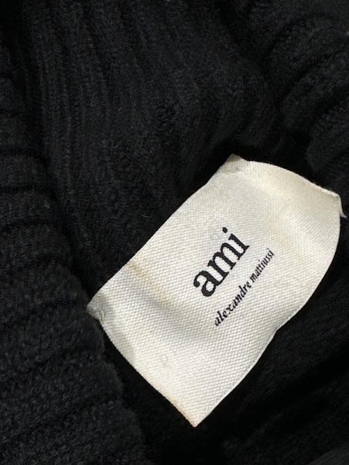 AMI Alexandre Mattiussi（アミアレクサンドルマテュッシ）AMI Alexandre Mattiussi (アミアレクサンドルマテュッシ) ハートロゴタートルネックセーター ブラック サイズ:Ｓの古着・服飾アイテム