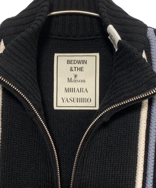 Maison MIHARA YASUHIRO（メゾン ミハラ ヤスヒロ）Maison MIHARA YASUHIRO (メゾン ミハラ ヤスヒロ) BEDWIN (ベドウィン) Zip Knit Cardigan ブラック サイズ:46の古着・服飾アイテム