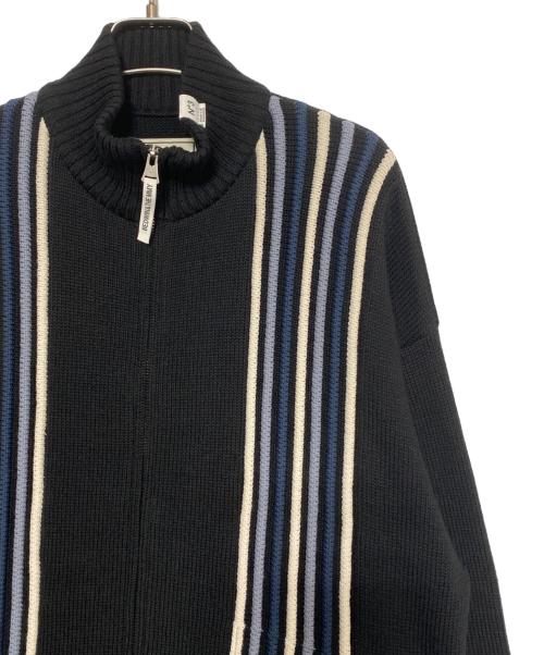 Maison MIHARA YASUHIRO（メゾン ミハラ ヤスヒロ）Maison MIHARA YASUHIRO (メゾン ミハラ ヤスヒロ) BEDWIN (ベドウィン) Zip Knit Cardigan ブラック サイズ:46の古着・服飾アイテム