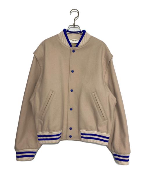 GUCCI（グッチ）GUCCI (グッチ) Cream Wool Bomber Jacket アイボリー×ブルー サイズ:48の古着・服飾アイテム