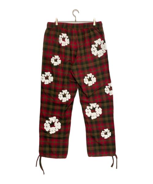 Denim Tears（デニムティアーズ）Denim Tears (デニムティアーズ) リースチェックパジャマスウェットパンツ レッド サイズ:XLの古着・服飾アイテム