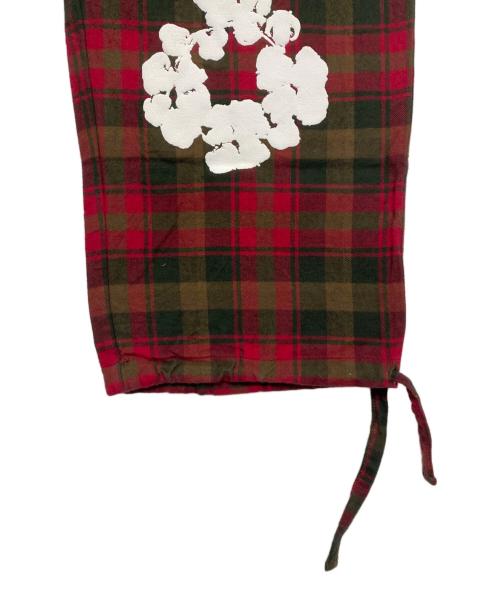 Denim Tears（デニムティアーズ）Denim Tears (デニムティアーズ) リースチェックパジャマスウェットパンツ レッド サイズ:XLの古着・服飾アイテム