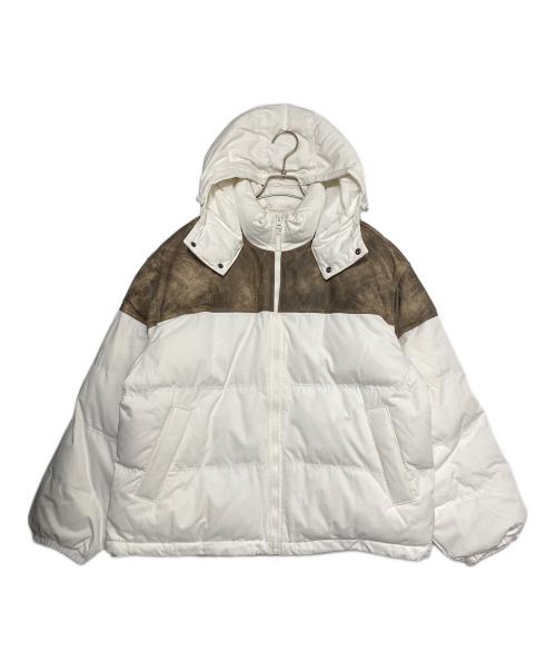 SUPREME（シュプリーム）SUPREME (シュプリーム) Leather Yoke Puffer Jacket ホワイト サイズ:Mの古着・服飾アイテム