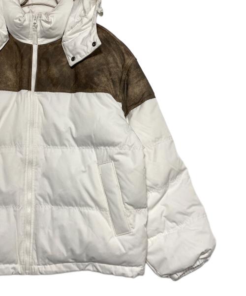 SUPREME（シュプリーム）SUPREME (シュプリーム) Leather Yoke Puffer Jacket ホワイト サイズ:Mの古着・服飾アイテム