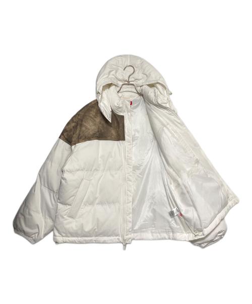 SUPREME（シュプリーム）SUPREME (シュプリーム) Leather Yoke Puffer Jacket ホワイト サイズ:Mの古着・服飾アイテム