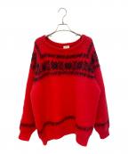 CELINEセリーヌ）の古着「ブラッシュドウールクルーネックニット セーター」｜レッド