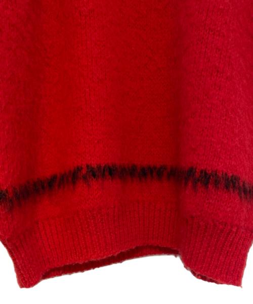 CELINE（セリーヌ）CELINE (セリーヌ) ブラッシュドウールクルーネックニット セーター レッド サイズ:Ｌの古着・服飾アイテム