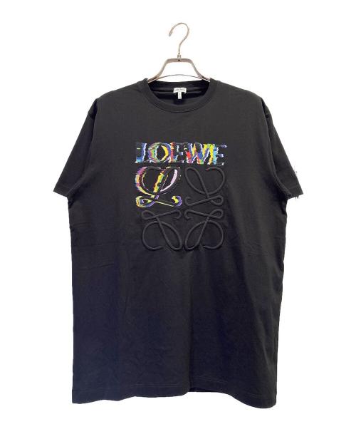 LOEWE（ロエベ）LOEWE (ロエベ) RELAXED FIT T-SHIRT グリッチ アナグラム カットソー ブラック サイズ:XSの古着・服飾アイテム