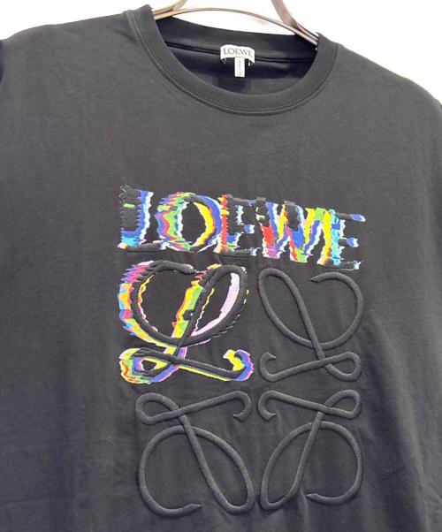 LOEWE（ロエベ）LOEWE (ロエベ) RELAXED FIT T-SHIRT グリッチ アナグラム カットソー ブラック サイズ:XSの古着・服飾アイテム