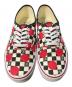 VANS (バンズ) VALENTINO (ヴァレンティノ) Vロゴ チェッカーボードプリント キャンパスローカットスニーカー ホワイト×ブラック×レッド サイズ:42：46000円