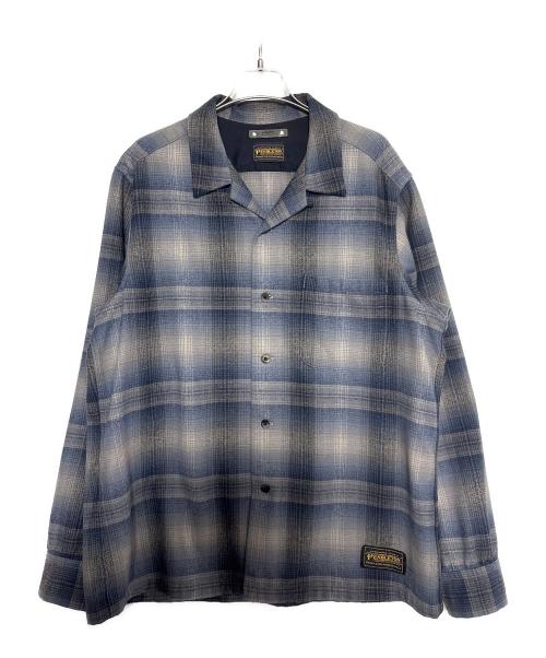 MINEDENIM（マインデニム）MINEDENIM (マインデニム) PENDLETON (ペンドルトン) W.Plaid Open Collar SH ブルー サイズ:2の古着・服飾アイテム