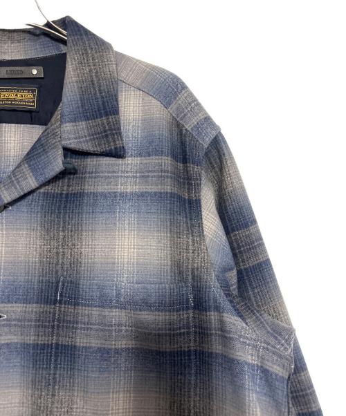 MINEDENIM（マインデニム）MINEDENIM (マインデニム) PENDLETON (ペンドルトン) W.Plaid Open Collar SH ブルー サイズ:2の古着・服飾アイテム