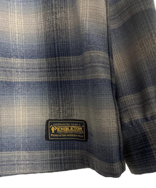MINEDENIM（マインデニム）MINEDENIM (マインデニム) PENDLETON (ペンドルトン) W.Plaid Open Collar SH ブルー サイズ:2の古着・服飾アイテム