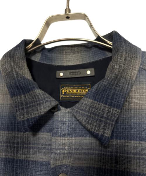 MINEDENIM（マインデニム）MINEDENIM (マインデニム) PENDLETON (ペンドルトン) W.Plaid Open Collar SH ブルー サイズ:2の古着・服飾アイテム