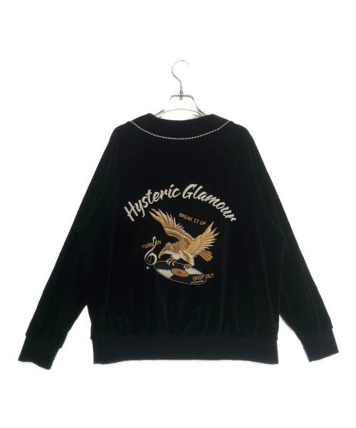 Hysteric Glamour（ヒステリックグラマー）Hysteric Glamour (ヒステリックグラマー) BREAK IT UP刺繍 カーディガン ブラック サイズ:Lの古着・服飾アイテム