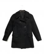 Rags McGREGORラグスマックレガー）の古着「裏地レオパードピーコート」｜ブラック