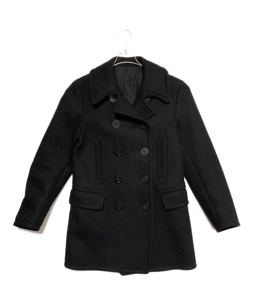 Rags McGREGOR（ラグスマックレガー）Rags McGREGOR (ラグスマックレガー) 裏地レオパードピーコート ブラック サイズ:Lの古着・服飾アイテム