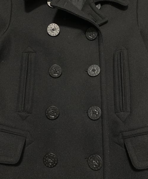 Rags McGREGOR（ラグスマックレガー）Rags McGREGOR (ラグスマックレガー) 裏地レオパードピーコート ブラック サイズ:Lの古着・服飾アイテム