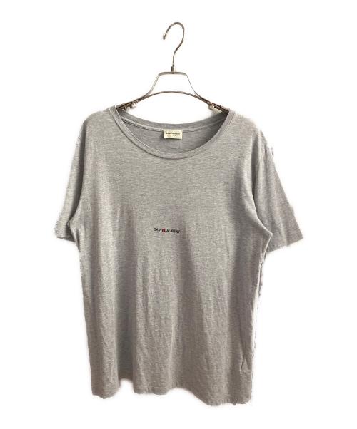 Saint Laurent Paris（サンローランパリ）Saint Laurent Paris (サンローランパリ) シグネチャーロゴプリントTシャツ グレー サイズ:Lの古着・服飾アイテム