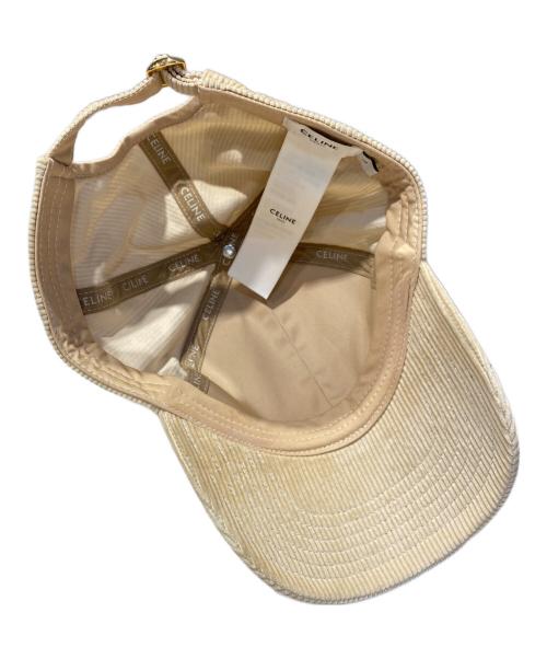 CELINE（セリーヌ）CELINE (セリーヌ) トリオンフ ベースボールキャップ / コーデュロイ - クリーム カーキ サイズ:Lの古着・服飾アイテム