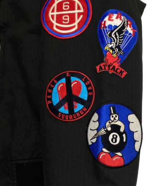 EMOTIONALLY UNAVAILABLE（エモーショナリー・アンアベイラブル）EMOTIONALLY UNAVAILABLE (エモーショナリー・アンアベイラブル) EU PATCH JACKET ブラック サイズ:Lの古着・服飾アイテム