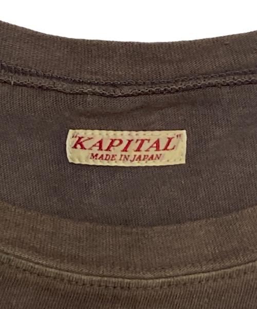 KAPITAL（キャピタル）KAPITAL (キャピタル) 20/-天竺 ノースリーブBIG-T ブラウン サイズ:1の古着・服飾アイテム