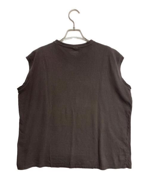 KAPITAL（キャピタル）KAPITAL (キャピタル) 20/-天竺 ノースリーブBIG-T(バーニングピアノマンpt) ブラウン サイズ:1の古着・服飾アイテム