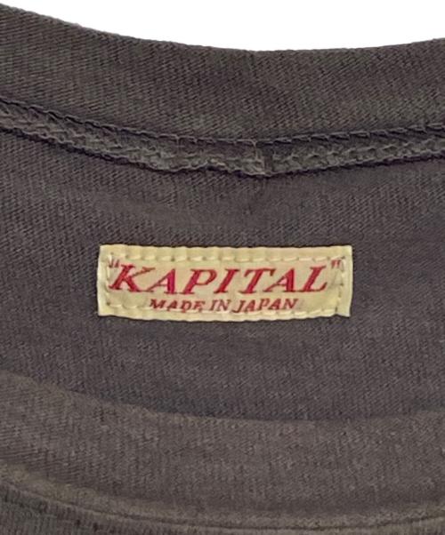 KAPITAL（キャピタル）KAPITAL (キャピタル) 20/-天竺 ノースリーブBIG-T(バーニングピアノマンpt) ブラウン サイズ:1の古着・服飾アイテム