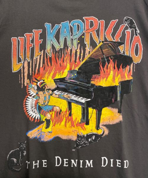 KAPITAL（キャピタル）KAPITAL (キャピタル) 20/-天竺 ノースリーブBIG-T(バーニングピアノマンpt) ブラウン サイズ:1の古着・服飾アイテム