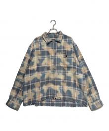 A BATHING APE（ア ベイシング エイプ）の古着「BLEACHED BAPE CHECK SHIRT JACKET」｜スカイブルー
