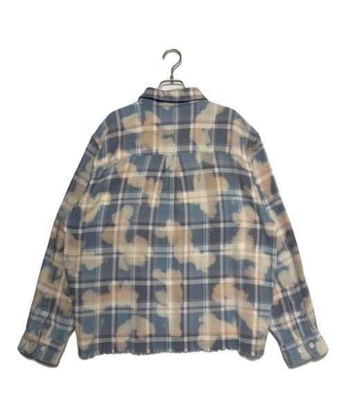 A BATHING APE（ア ベイシング エイプ）A BATHING APE (ア ベイシング エイプ) BLEACHED BAPE CHECK SHIRT JACKET スカイブルー サイズ:Lの古着・服飾アイテム