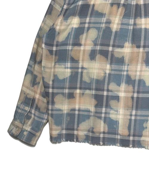 A BATHING APE（ア ベイシング エイプ）A BATHING APE (ア ベイシング エイプ) BLEACHED BAPE CHECK SHIRT JACKET スカイブルー サイズ:Lの古着・服飾アイテム