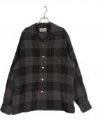 WACKO MARIAワコマリア）の古着「OMBRE CHECK OPEN COLLAR SHIRT」｜ブラック