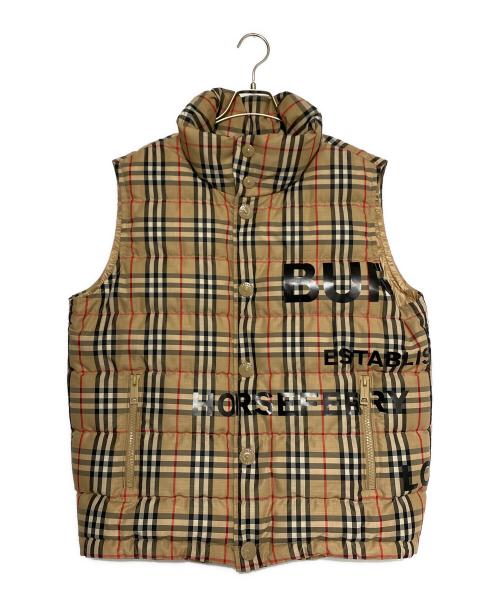 BURBERRY（バーバリー）BURBERRY (バーバリー) ホースフェリー ノバチェック ダウンベスト カーキ サイズ:Lの古着・服飾アイテム