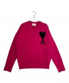 AMI PARISアミ パリス）の古着「pullover knit　( プルオーバー ニット )」｜ショッキングピンク