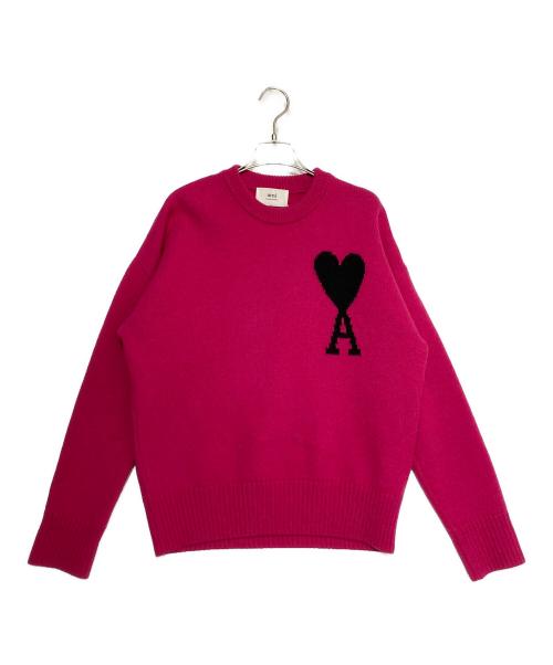 AMI PARIS（アミ パリス）AMI PARIS (アミ パリス) pullover knit　( プルオーバー ニット ) ショッキングピンク サイズ:XSの古着・服飾アイテム