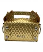 masuエムエーエスユー）の古着「LEATHER CAKE BAG」｜ゴールド