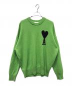 AMI PARISアミ パリス）の古着「Crew neck knit sweater」｜黄緑