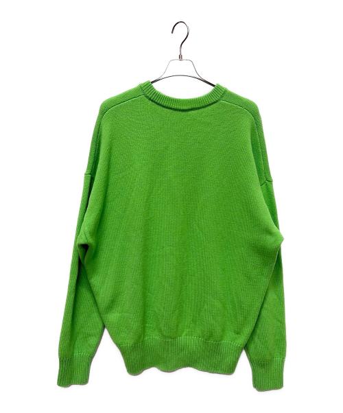 AMI PARIS（アミ パリス）AMI PARIS (アミ パリス) Crew neck knit sweater 黄緑 サイズ:Lの古着・服飾アイテム